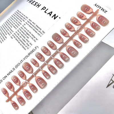 French Velvet Frosted Coffee Eye Wear Nail Green White