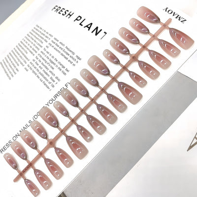 French Velvet Frosted Coffee Eye Wear Nail Green White