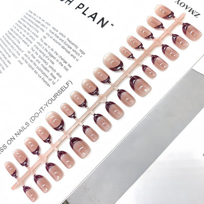 French Velvet Frosted Coffee Eye Wear Nail Green White