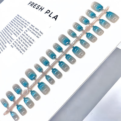 French Velvet Frosted Coffee Eye Wear Nail Green White