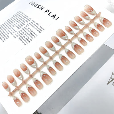 French Velvet Frosted Coffee Eye Wear Nail Green White